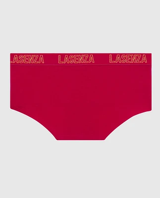 Boyshort Panty with Logo Band Cosmo Red