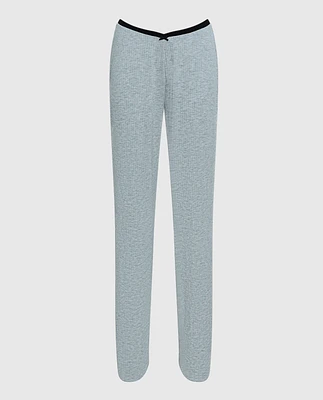 Ribbed Pajama Pant with V-Waist Cool Gray