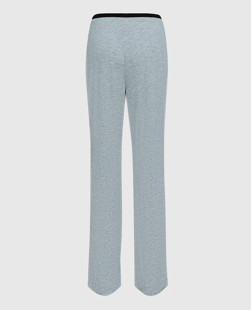 Ribbed Pajama Pant with V-Waist Cool Gray