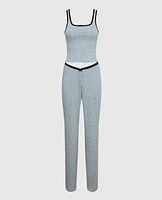 Ribbed Pajama Pant with V-Waist Cool Gray