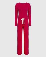 Pajama Pant with Logo Drawstring Cosmo Red