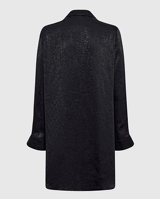 Chemise de nuit en satin noir fumée