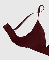 Unlined Bralette with V Neck Red Wine