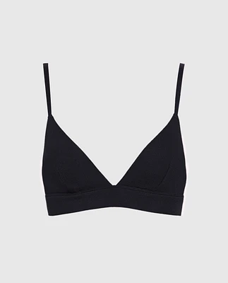 Unlined Ribbed Bralette with V Neck