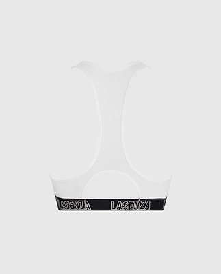 Low Impact Logo Sports Bra Ivory