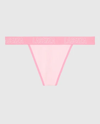 G-String Panty with Logo Pink