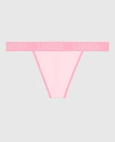 G-String Panty with Logo Pink