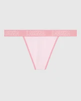 G-String Panty with Logo Pink