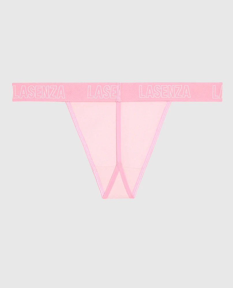 G-String Panty with Logo Pink