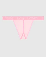 G-String Panty with Logo Pink