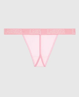 G-String Panty with Logo Pink