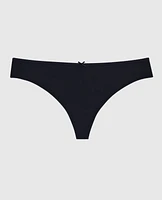 Thong Panty with Bow Black