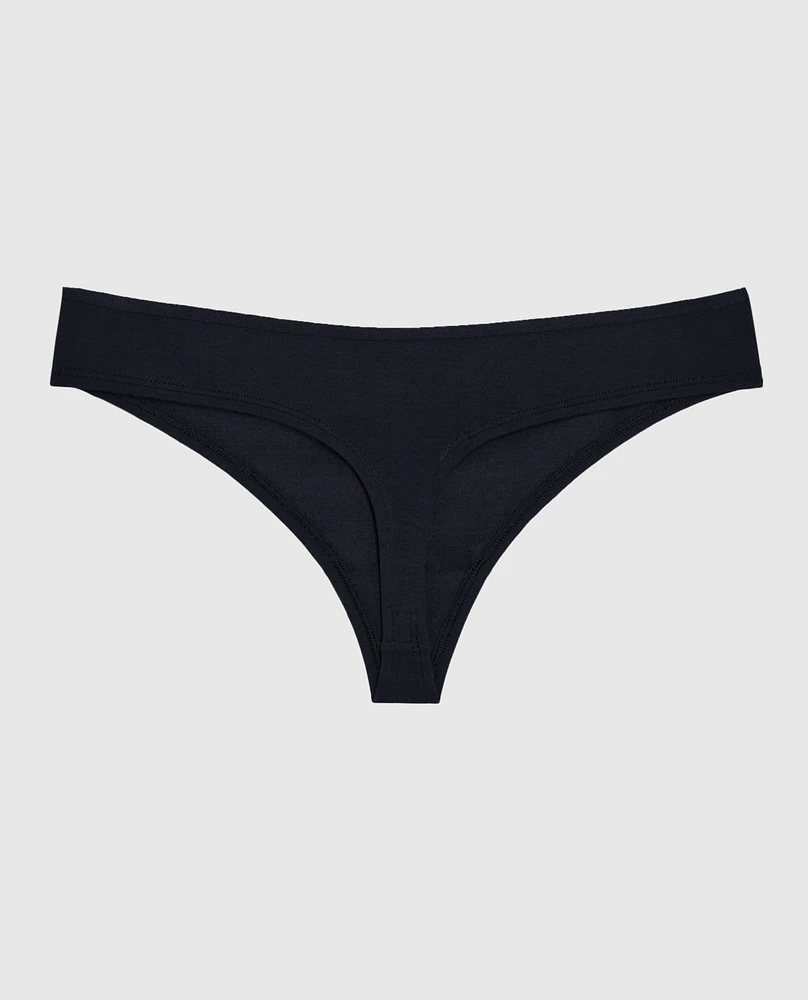 Thong Panty with Bow Black