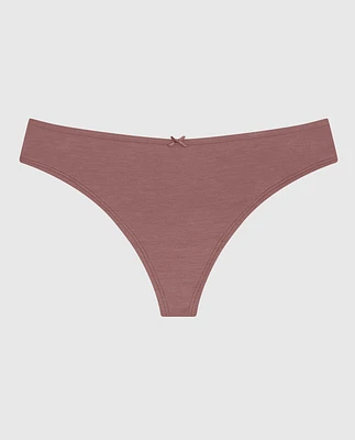 Thong Panty with Bow Dusty Cedar