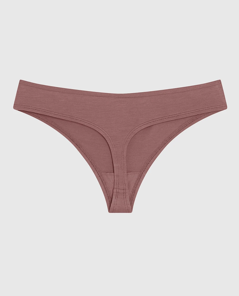 Thong Panty with Bow Dusty Cedar