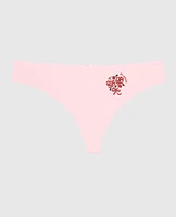 Thong Panty with Bow Pink-A-Boo