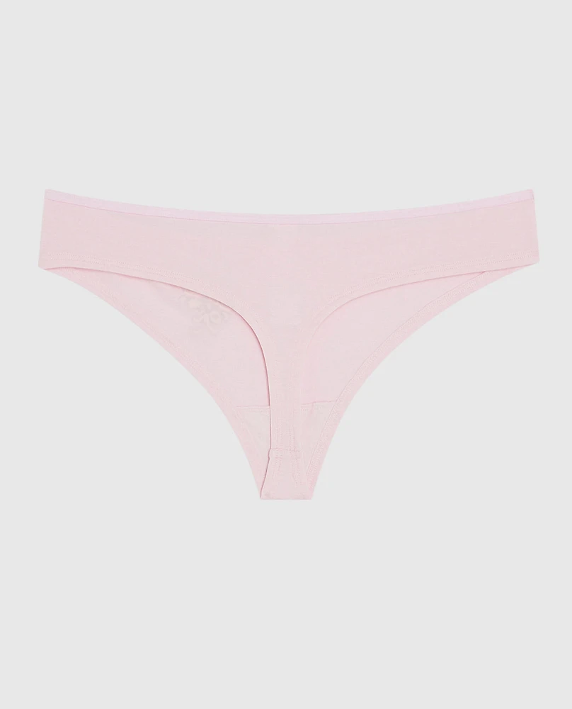 Tanga avec boucle rose indiscret