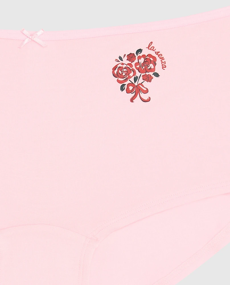 Boyshort Panty with Bow Pink-A-Boo