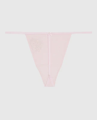 G-String Panty with Bow Pink-A-Boo