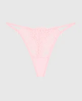 Allover Lace High Leg G-String Panty Pink-A-Boo