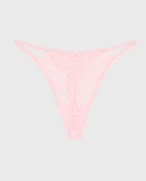 Allover Lace High Leg G-String Panty Pink-A-Boo