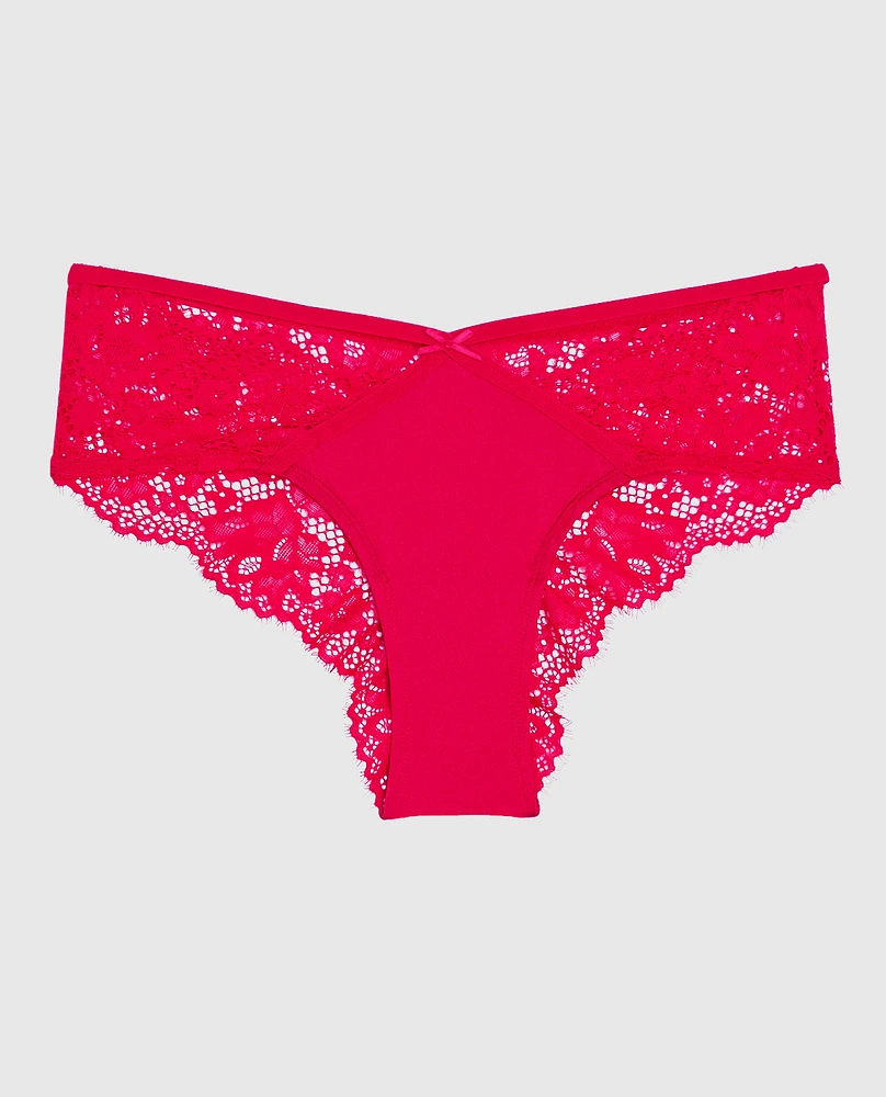 Lace Cheeky Panty Cosmo Red