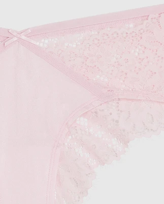 Lace Cheeky Panty Pink-A-Boo