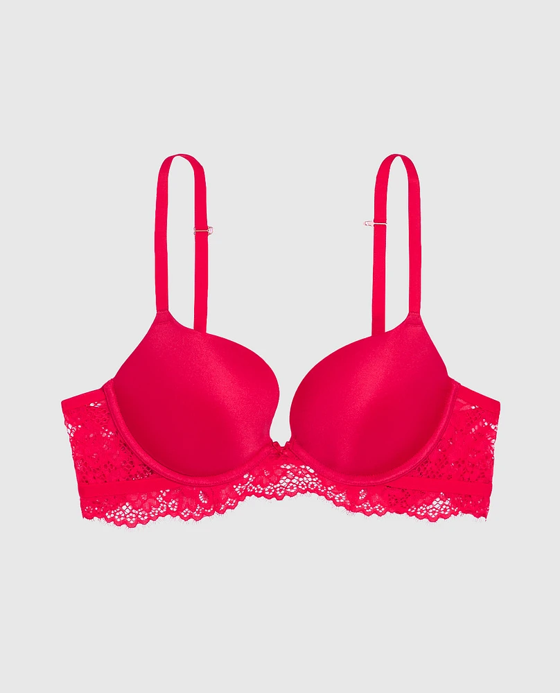 Push Up Bra With Lace Wings Cosmo Red