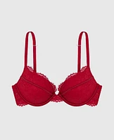 Soutien-gorge +2 tailles de bonnet en dentelle rouge cosmo