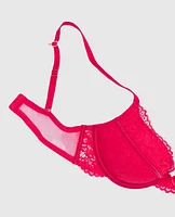 Up 2 Cup Lace Bra Cosmo Red