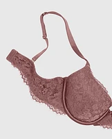 Soutien-gorge couvrant en dentelle légèrement doublée cèdre ancien