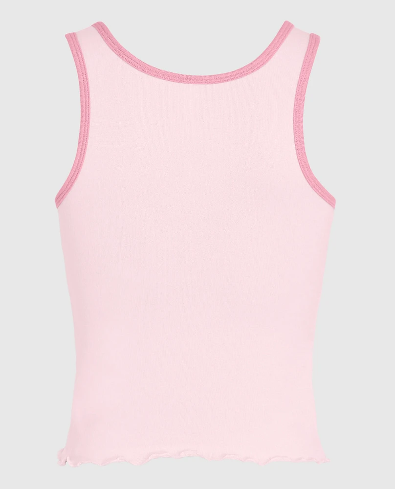 Pajama Tank with Rosette Pink