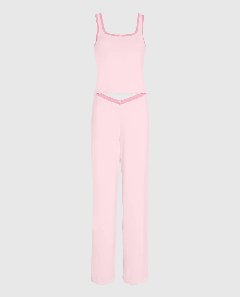 Pajama Pant with Rosette Pink