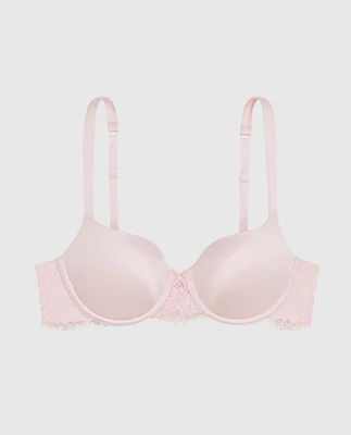 Lightly Lined Balconette Bra with Lace Pink-A-Boo