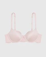 Lightly Lined Balconette Bra with Lace Pink-A-Boo