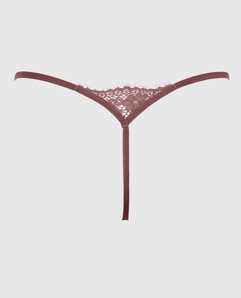 G-String Panty with Cut-Outs Dusty Cedar