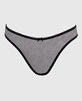 Mesh Bumless and Crotchless Cheeky Panty Black