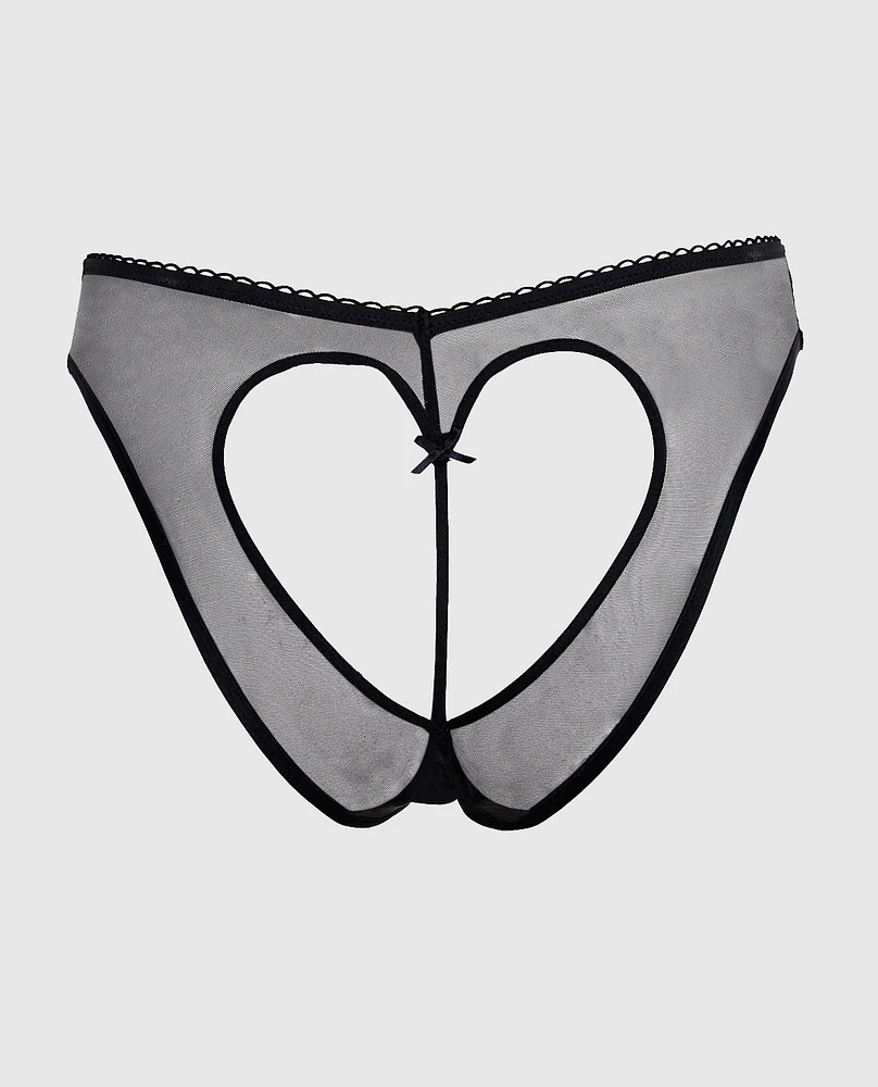 Mesh Bumless Cheeky Lingerie Panty Black