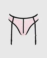 Cheeky Panty with Garter Pink-A-Boo