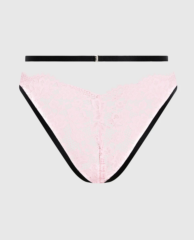 Cheeky Panty with Garter Pink-A-Boo