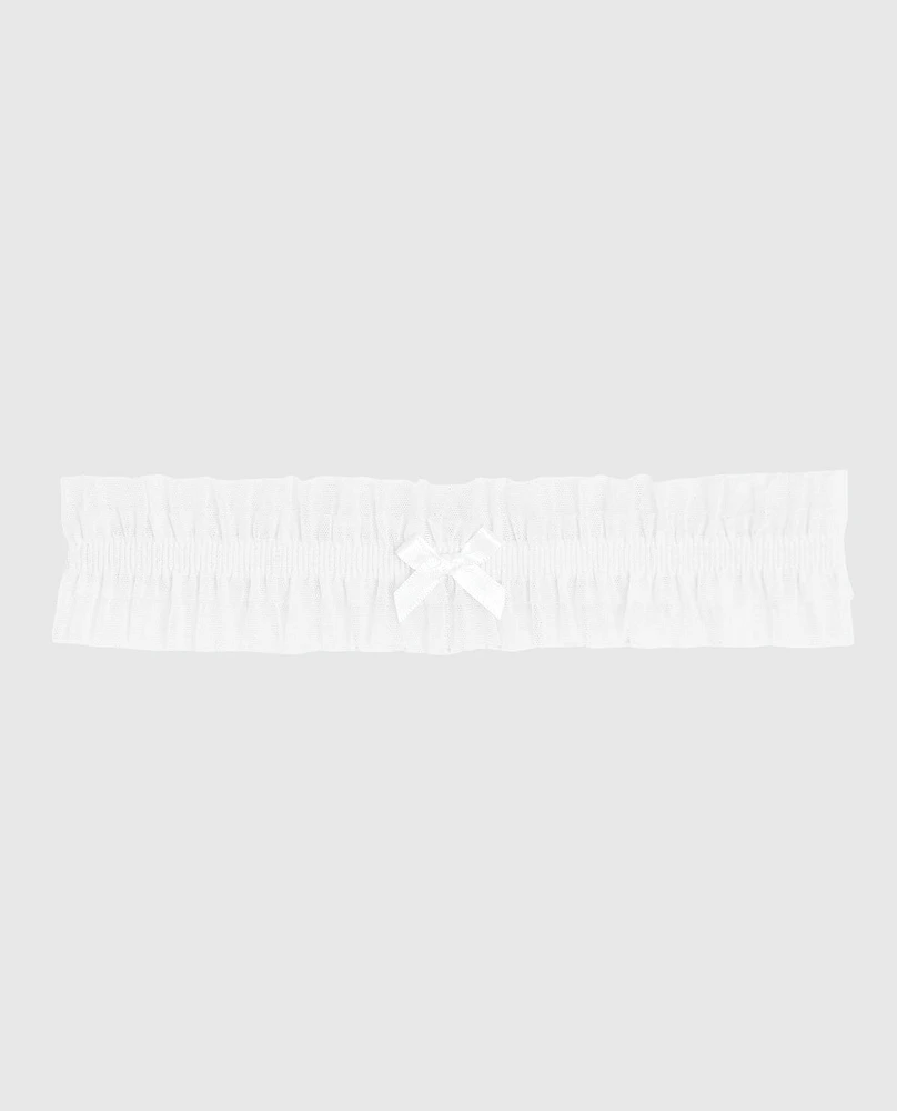 Ruffle Thigh Garter in Ivory