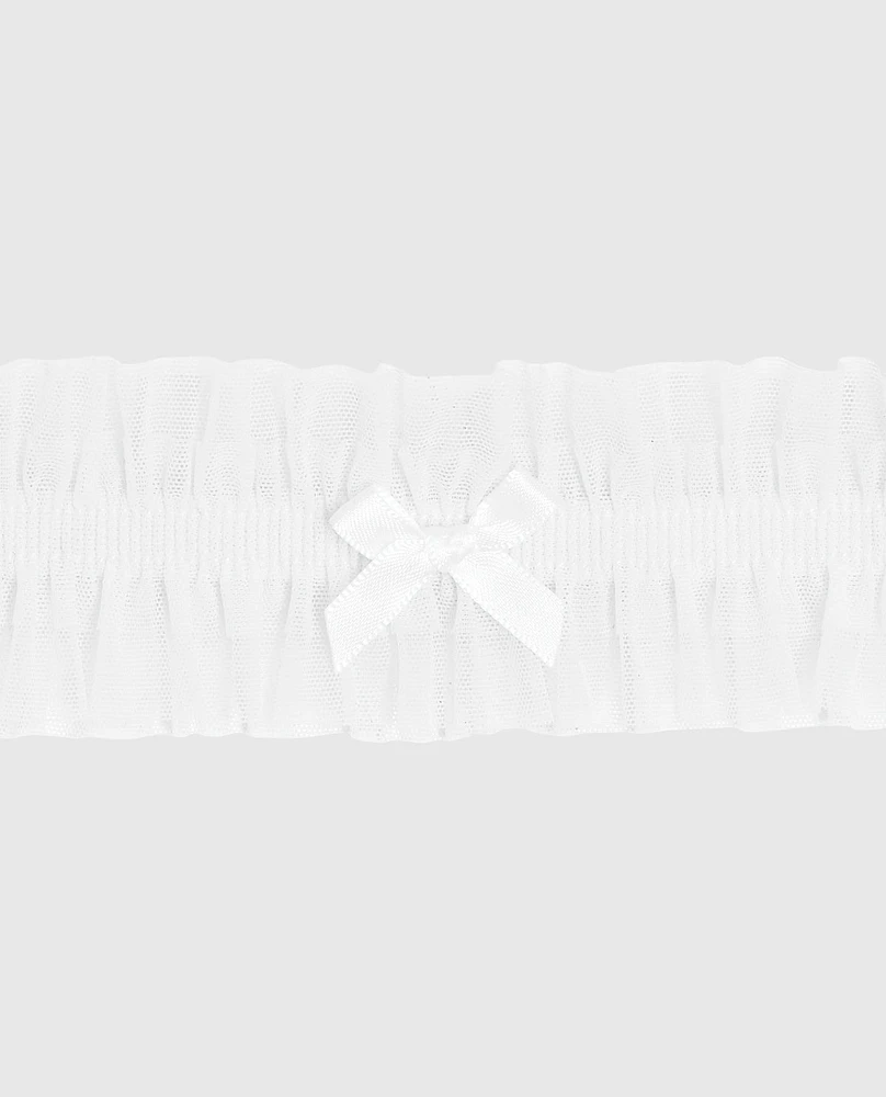 Ruffle Thigh Garter in Ivory