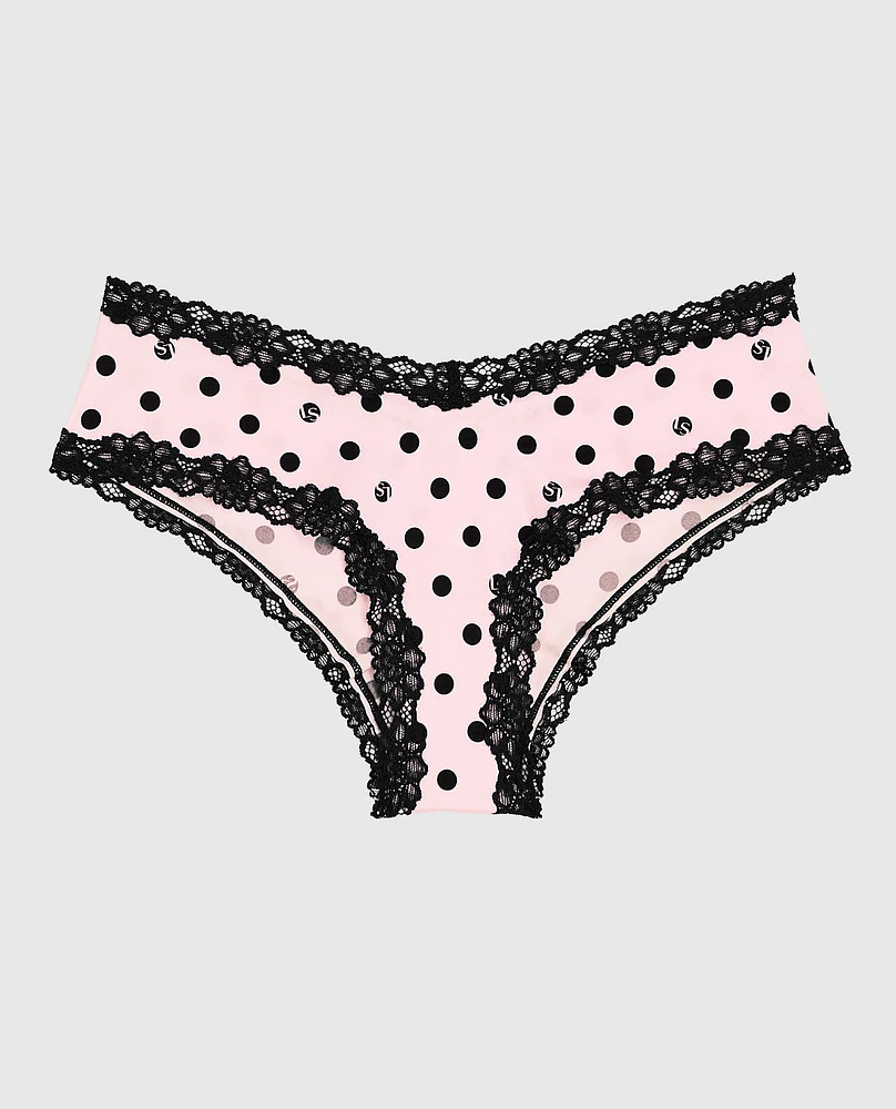 Cheeky Panty with Lace Trim LS Dot