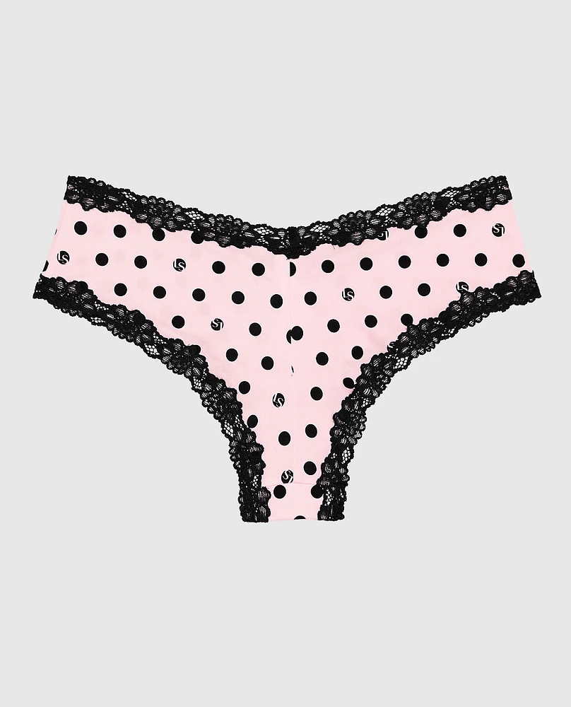 Cheeky Panty with Lace Trim LS Dot