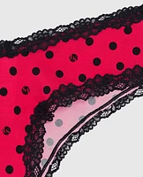 Culotte Cheeky avec dentelle à pois LS