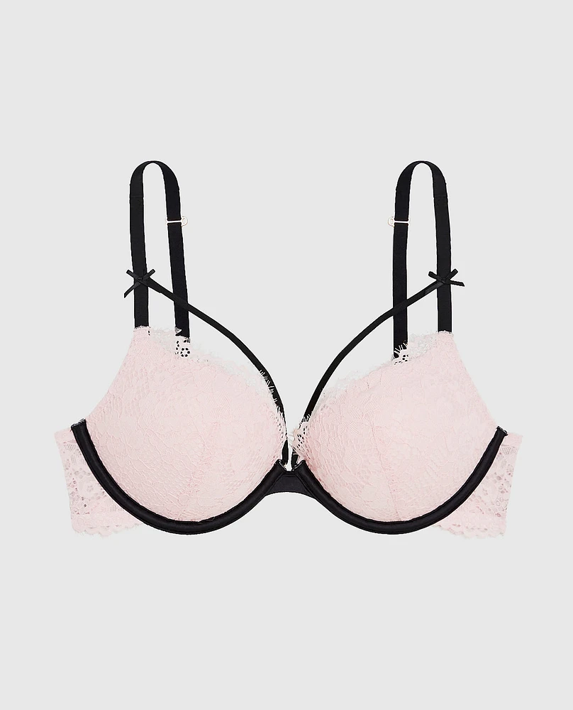 Up 2 Cup Lace Bra Pink-A-Boo