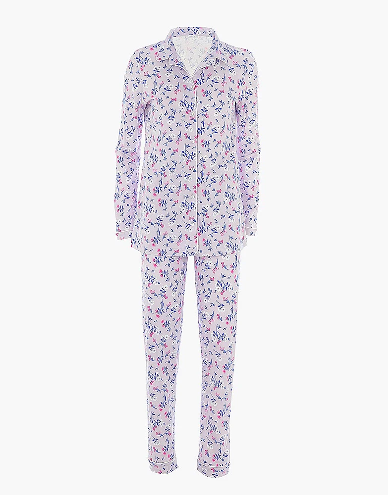 Lovable PJ Set with Floral Piping