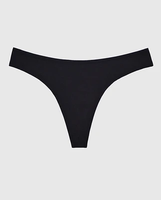 Microfiber Thong Panty Smoulder Black