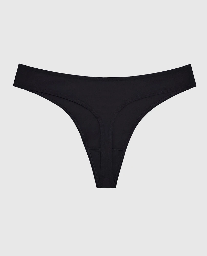 Microfiber Thong Panty Smoulder Black