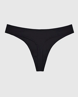 Microfiber Thong Panty Smoulder Black